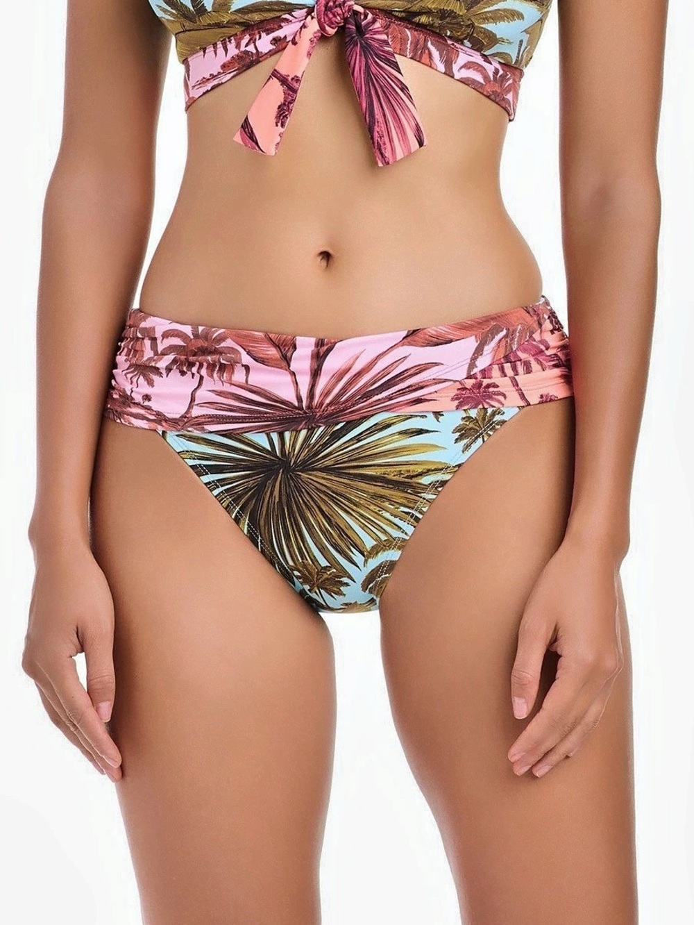 Bleu Rod Beattie White Lotus Sarong Hipster Bikini Bottom Size 6 NWT
